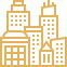 ommercial building construction and urban development services icon.