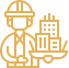 Construction project management and building planning services icon.